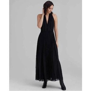 CLUB MONACO Black Caviar Silk Blend Textured
Zigzag Maxi Dress size 6